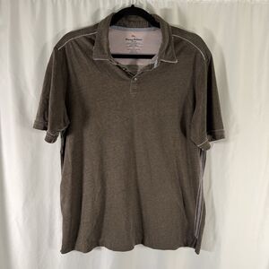 Tommy Bahama Jeans Polo Mens Medium Grey Island Modern Fit Short Sleeve Collared